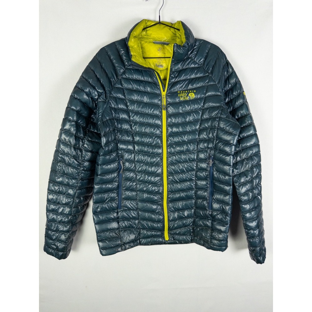 Mountain Hardwear Ghost Whisperer Down Jacket Mens M Blue Yellow Ultralight 800